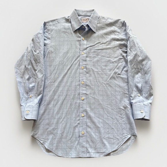 Hamilton Dress Shirt Mens M 15/32 Check Cotton Classic‎ Sport Oxford Bespoke - Picture 1 of 7